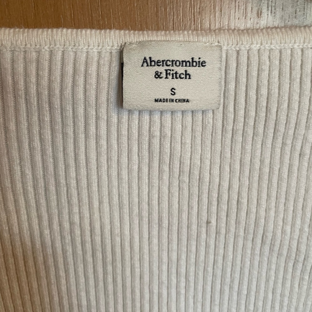 Abercrombie White Ribbed Thong Onesie Sweatheart Neckline Size S. - Picture 3 of 6